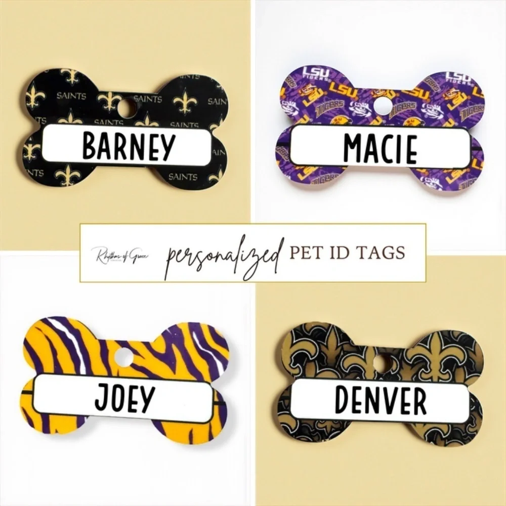 Paw-some Personalized Pet ID Tags: Make Them Unique! Double-sided I Handmade